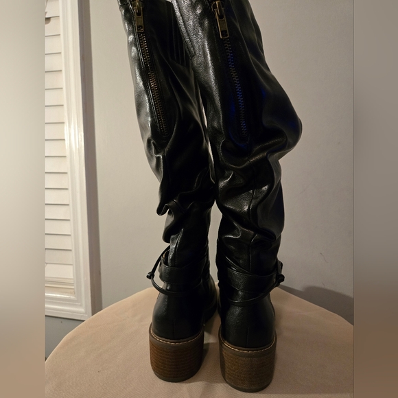 White Mountain Women's Black Burn Smooth Crammers Knee-High Boots Shoe Size 9 - Picture 3 of 9